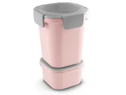 #*Lunchbeker Roze Sigma home food set 2 stuks11,5 x 11,5 x 15,8 cm