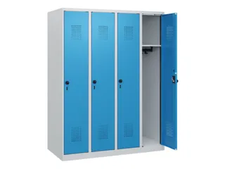 schoollocker,HxBxD 1530x1200x500mm,4vak,vak B 300mm,draaigrendel - 1