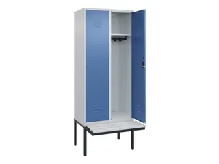locker met bank,HxBxD 2120x800x815mm,2vak,vak B 400mm,cil.-slot - 2