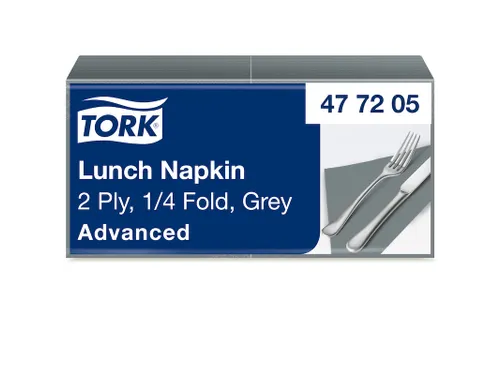 Servetten Tork 477205 2-laags 33x33cm grijs 1/4 vouw 200st.