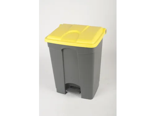 pedaalemmer,1x70l,HxBxD 673x495x412mm,romp PP grijs,deksel PP geel