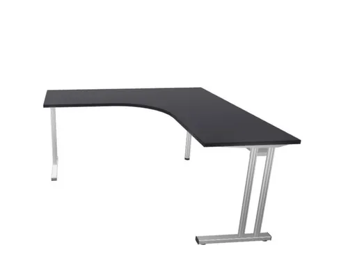 bureau in vrije vorm,HxBxD 740x1600x1600mm,vrije vorm,CC-zwart