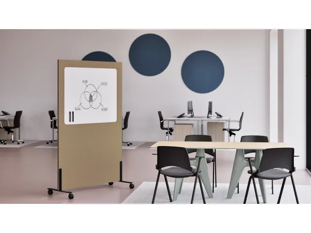 Tableau blanc acoustique mobile Silva 200x120cm beige