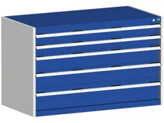 ladekast HxBxD 800x1300x650mm 5laden romp RAL7035 front RAL5010