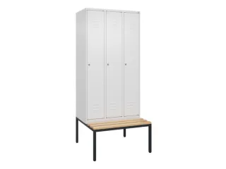 locker met bank,HxBxD 2120x900x815mm,3vak,vak B 300mm,cil.-slot - 1