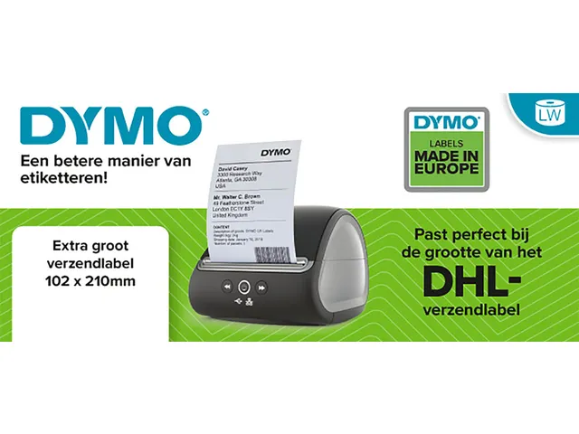 Etiket Dymo 217765 5XL verzendlabel 102x210mm 6 rollen á 140 stuks