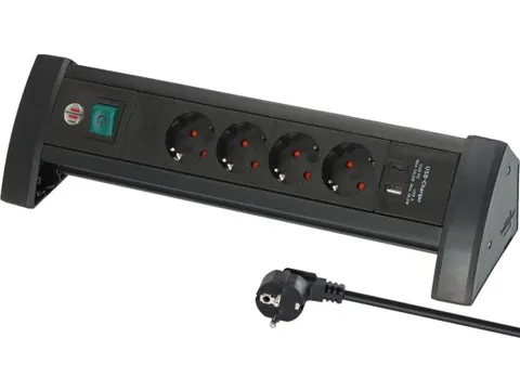 Stekkerdoos Brennenstuhl Premium 4-voudig USB-C en USB-A zwart