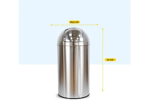 Afvalbak BRASQ Push Bin PB230+ 30 liter rvs