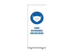 Roll-Banner Budget 85 Compleet Wit Franse Print Port Du Masque
