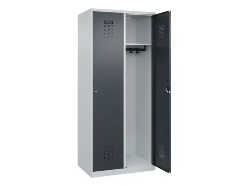 locker,HxBxD 1850x800x500mm,2vak,vak B 400mm,cil.-slot,staand op vloer