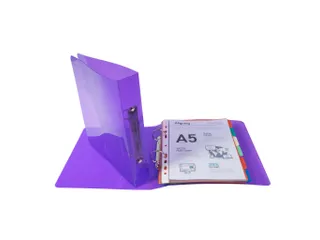 Ringmap A5 PP Cristal 2 ringen 30mm tussenafstand 80mm Assorti - 3