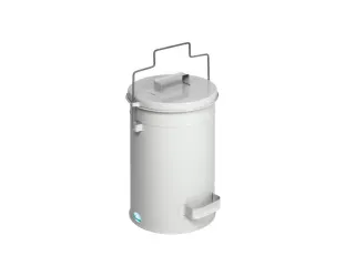 veiligheidsafvalbakken,25l,HxØ 500x270mm,romp staal RAL7035 - 3