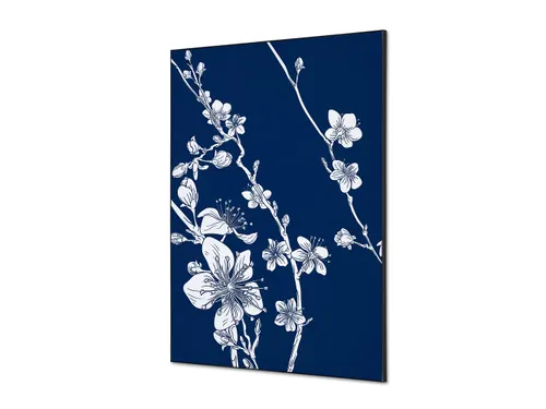 Wanddecoratie Textiel Set A1 Japanse Bloesem Blauw