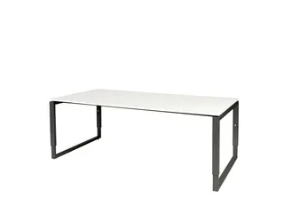 Domino Plus Vergadertafel Hoogte Instelbaar 200x100 Wit 25mm Zwart - 1