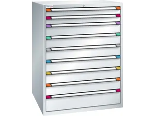 ladekast HxBxD 1400x1005x695mm 9laden RAL7035 front RAL7035 - 2