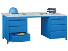 Bureau De Prestige Hxlxp 720X1700X800Mm 6Tiroirs Ral7035 Façade Ral30