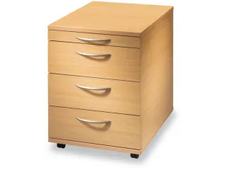 Mobiel Ladenblok 590x430x580mm 1pennenlade 3laden Beuken Beugelgreep - 1