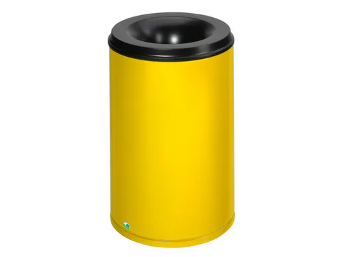 prullenmand zelfblussend 110 liter HxØ 750x465mm kop zwart geel