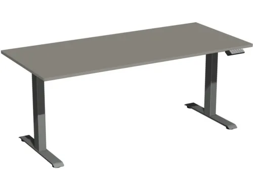 Elektrisch ihv bureau,HxBxD 730-1230x1800x800mm,blad onyxgrijs