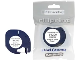 compatible LetraTAG tape voor Dymo 91200 12mm - 2
