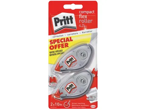 Correctieroller Pritt Compact Flex 4.2mmx10m Blister 2e halve prijs