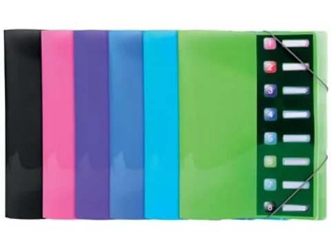 Iderama Sorteermap, Uit Pp, Met 8 Vakken, Geassorteerde Kleuren