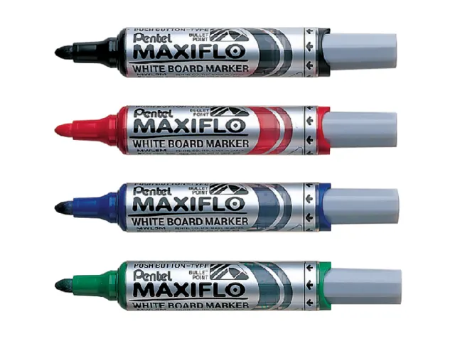 Viltstift Pentel MWL5M Maxiflo whiteboard rood 3mm