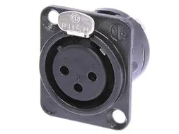 Neutrik - Xlr Chassisdeel, 3-Polig Vrouwelijk, Verguld, Zwart, D-Forma
