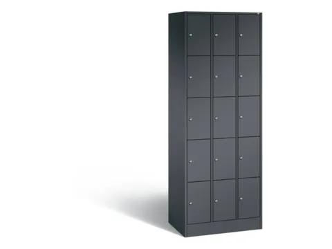 lockerkast 1950x680x480mm 3x5 vakken RAL7016 front RAL7016 sokkel