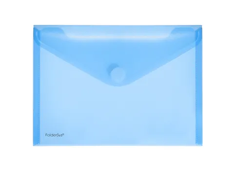 Enveloptas Foldersys A5 PP dwars transp blauw A5 Velcro Envelop Blauw