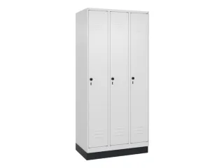 locker,HxBxD 1950x900x500mm,3vak,vak B 300mm,draaigrendel,sokkel - 1