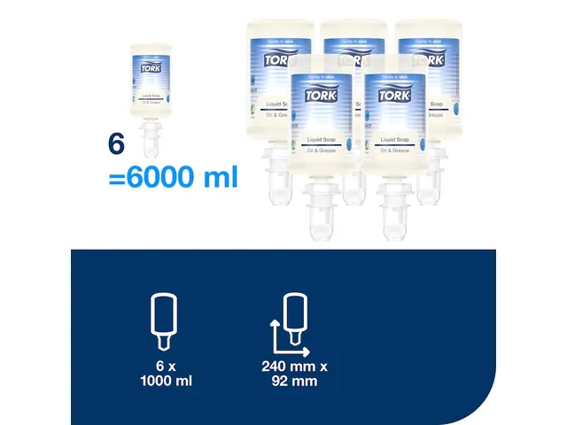 Tork 424401 Olie- en Vetoplossende Vloeibare Handzeep Transparant S4 6