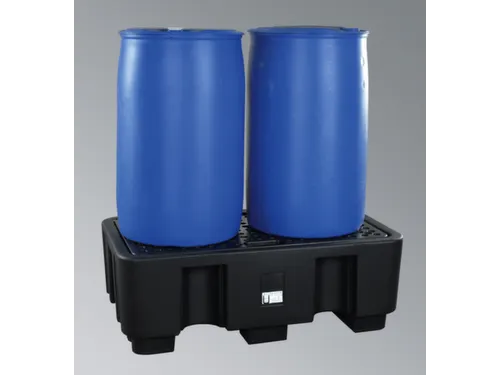 PE-opvangbak,v. 2x200l vat,opvangvol. 236l,HxBxD 440x1300x750mm