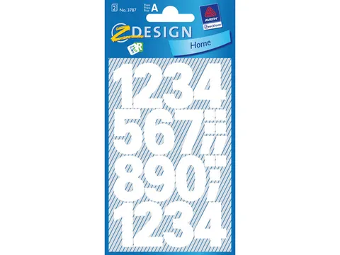 cijferetiket Z-design Home pakje a 2 vel watervast wit