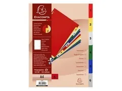 Tabbladen PP A4 bedrukt 1-6