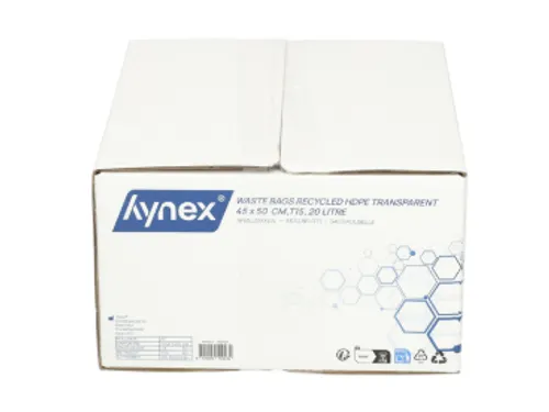 Afvalzak Hynex 45x50cm HDPE recycled T15 20L transparant rol à 50 stu