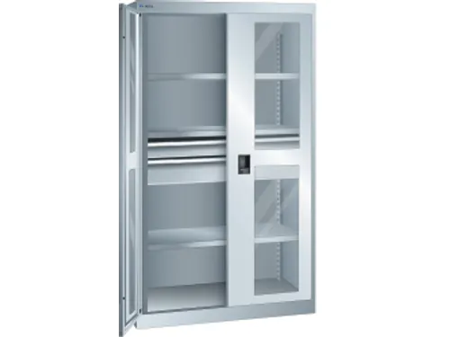 zwaarlastkast met openslaande deuren,HxBxD 1950x1100x641mm,lak RAL7035