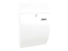 muurbrievenbus,staal,mat wit,HxBxD 480x322x155mm,inworp/uitname voor
