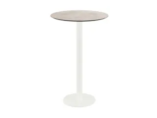 statafel,HxØ 1090x700mm,rond,schotelvoet wit,blad HPL Moonstone - 1
