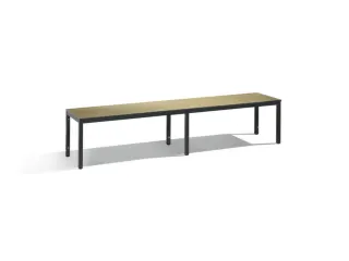 omkleedbank,HxLxD 438x2000x353mm,HPL eiken-sereno,frame staal RAL7021 - 1