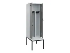 PBM-locker met bank,HxBxD 2120x600x815mm,2vak,vak B 300mm,draaigrendel