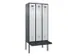 locker met bank,voor scheiding van kleding,HxBxD 2120x900x815mm,3vak