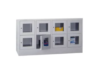 lockerkast,HxBxD 855x1600x500mm,4x2vakken,RAL7035,front RAL7035 - 2