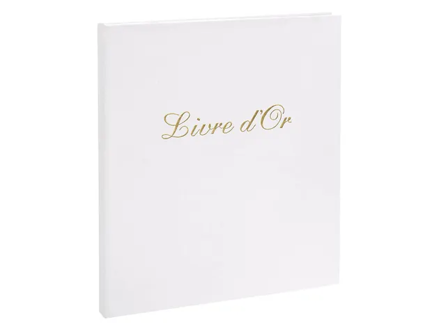 Livre d'or Balacron avec titre 140 pages blanches - 21x19 cm vertical