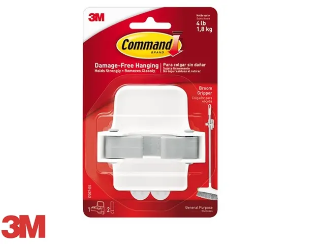 Bezemhouder Command inclusief bevestigingsstrip wit