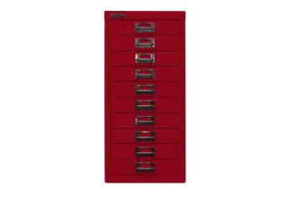 kantoor-ladekast HxBxD 590x279x380mm 10 laden romp kardinaalrood staal - 3