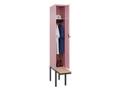 locker met bank,HxBxD 2120x300x815mm,1vak,vak B 300mm,draaigrendel