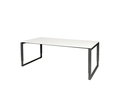Domino Plus Vergadertafel Hoogte Instelbaar 200x100 Wit 25mm Zwart
