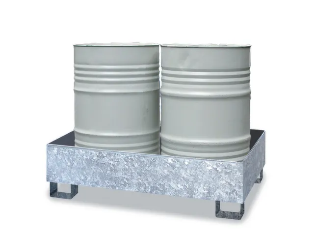 Opvangbak Staal Bxdxh 1250X820X340Mm Voor 2X200L Vaten Verzinkt