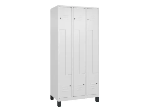 Z-garderobekast,HxBxD 1950x900x500mm,vak B 150/300mm,cil.-slot,voeten